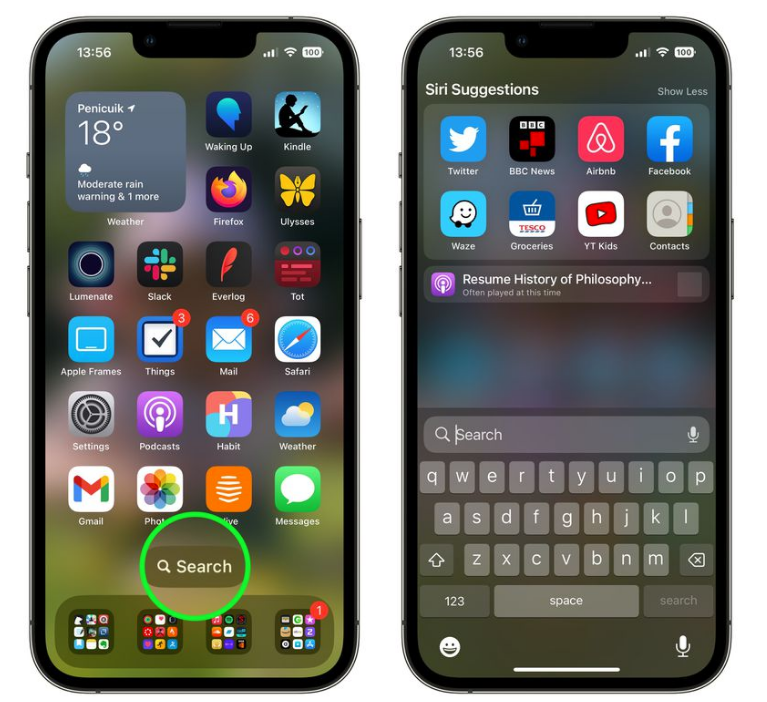 尖草坪苹果手机维修分享升级到 iOS 16 后，如何删除主屏幕上的搜索按钮 